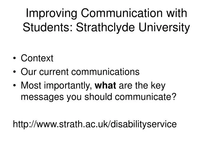 improving communication with students strathclyde university