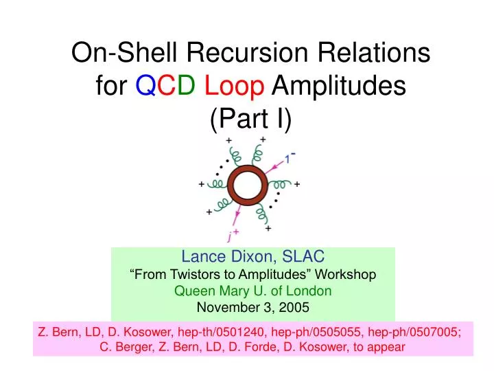 on shell recursion relations for q c d loop amplitudes part i