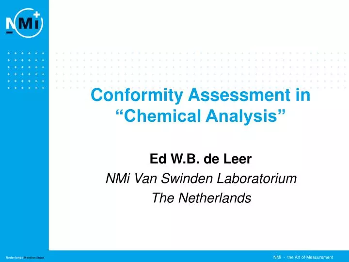 conformity assessment in chemical analysis