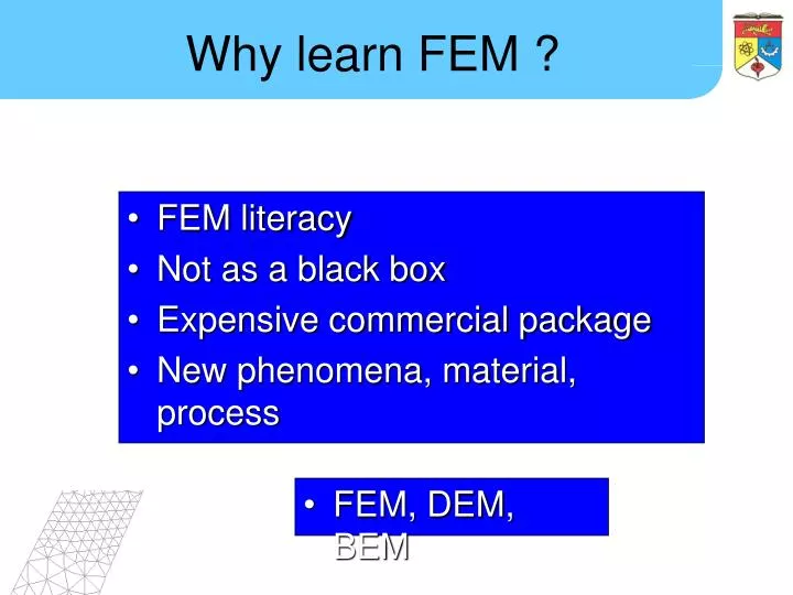 why learn fem