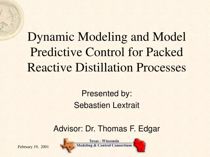 dynamic modeling and model predictive control for packed reactive distillation processes