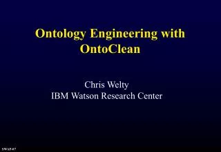 Ontology Engineering with OntoClean