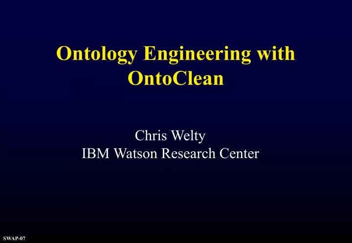 ontology engineering with ontoclean