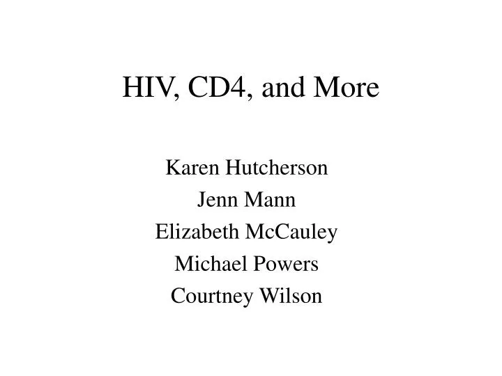 hiv cd4 and more
