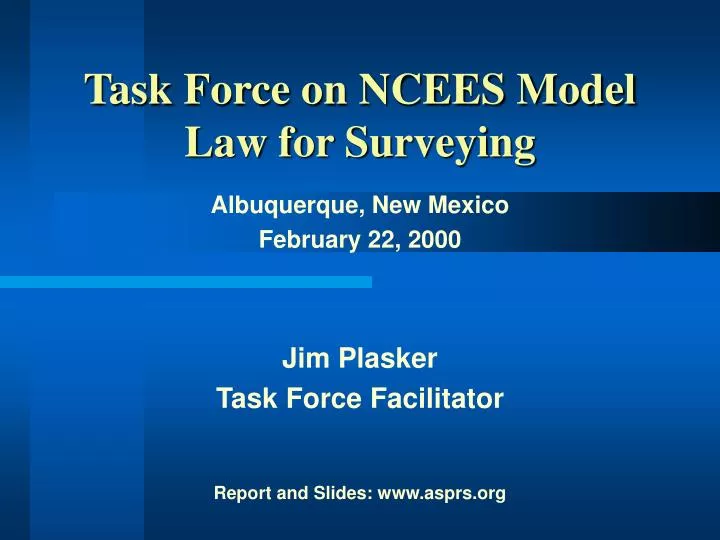 task force on ncees model law for surveying