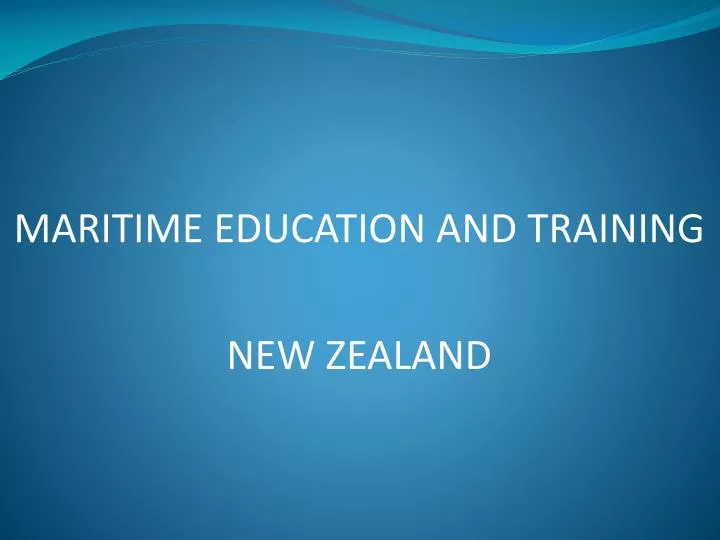 maritime education and training new zealand