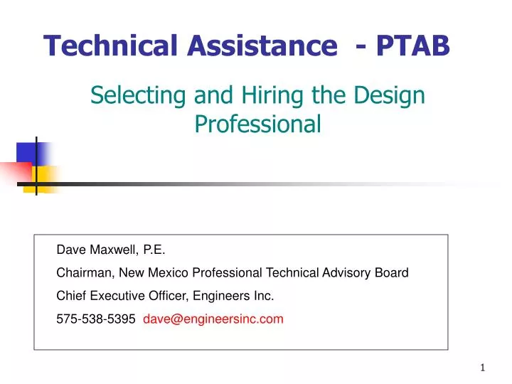 technical assistance ptab