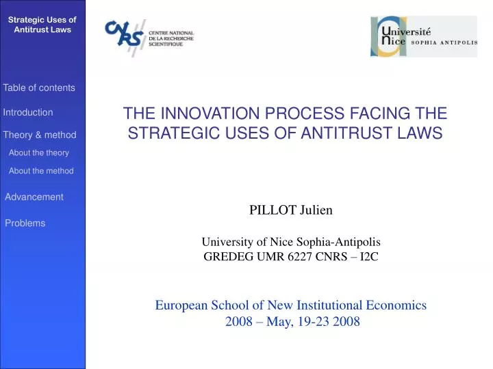the innovation process facing the strategic uses of antitrust laws