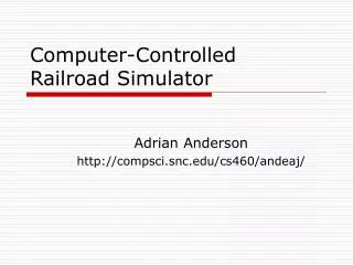 Computer-Controlled Railroad Simulator