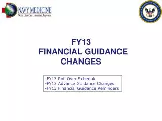 FY13 FINANCIAL GUIDANCE CHANGES