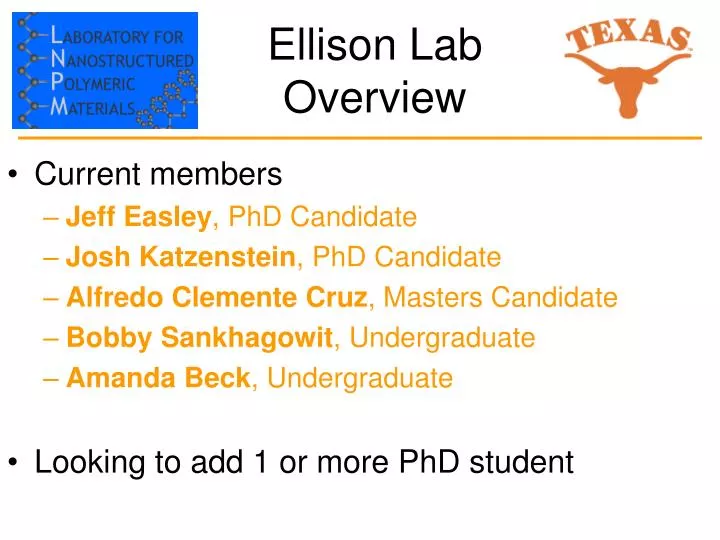 ellison lab overview