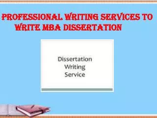 writing services to write MBA dissertation