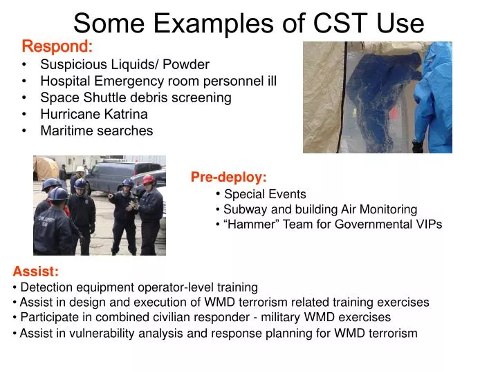 some examples of cst use