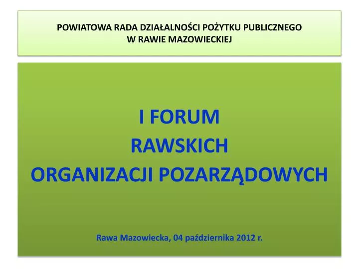 powiatowa rada dzia alno ci po ytku publicznego w rawie mazowieckiej