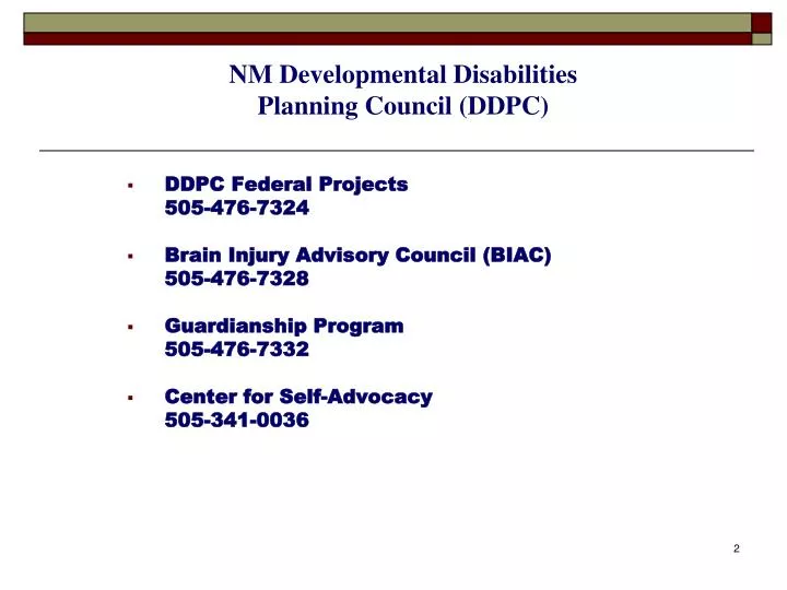 nm developmental disabilities p lanning council ddpc