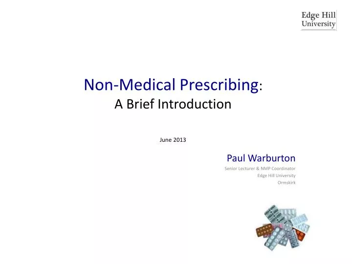 non medical prescribing a brief introduction june 2013