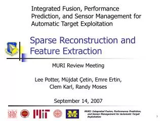 Sparse Reconstruction and Feature Extraction