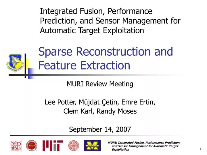 sparse reconstruction and feature extraction