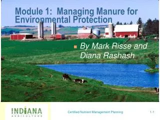 Module 1: Managing Manure for Environmental Protection