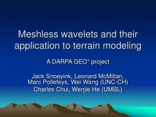 Meshless wavelets and their application to terrain modeling