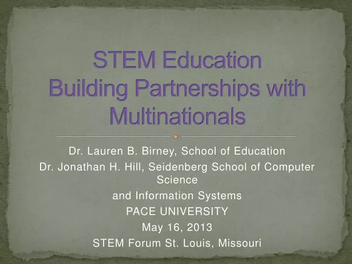 stem education building partnerships with multinationals