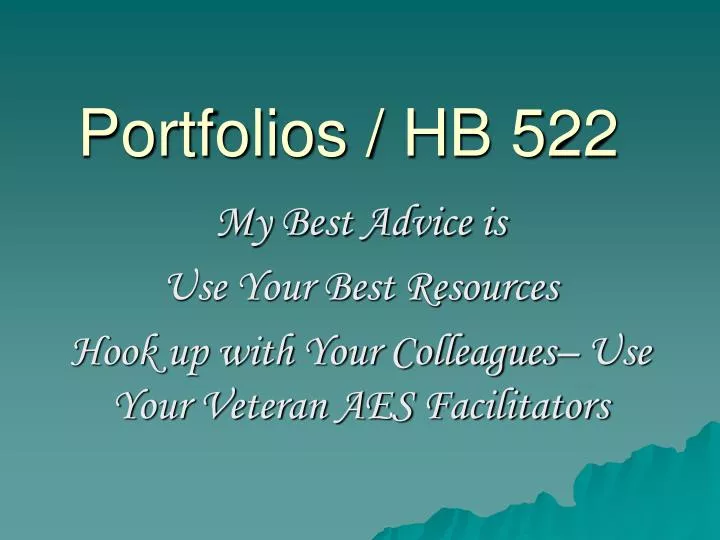 portfolios hb 522