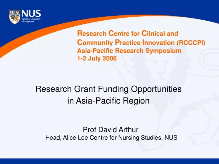 research grant funding opportunities in asia pacific region