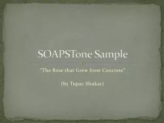 SOAPSTone Sample