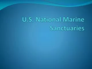 U.S. National Marine Sanctuaries