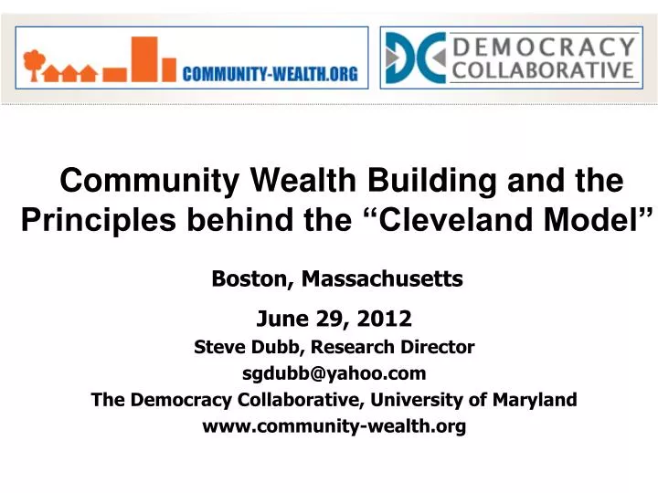 community wealth building and the principles behind the cleveland model boston massachusetts