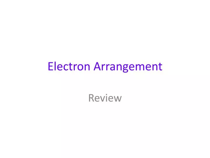 electron arrangement