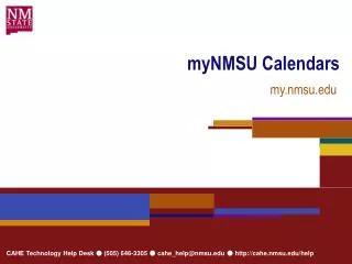 myNMSU Calendars