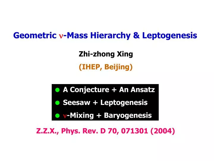 geometric mass hierarchy leptogenesis