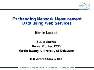 Exchanging Network Measurement Data using Web Services
