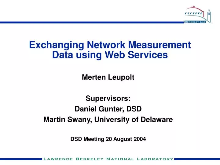 exchanging network measurement data using web services