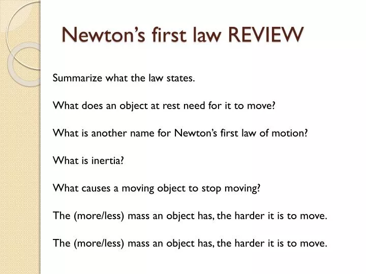 newton s first law review