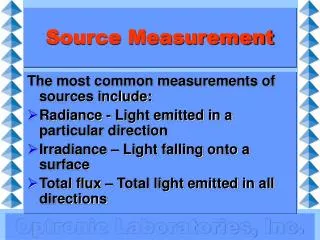 Source Measurement