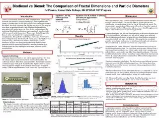 Biodiesel vs Diesel: The Comparison of Fractal Dimensions and Particle Diameters