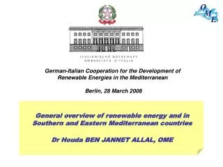 General overview of renewable energy and in Southern and Eastern Mediterranean countries