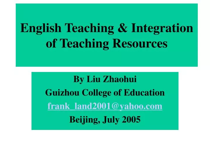 english teaching integration of teaching resources
