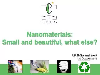 Nanomaterials : Small and beautiful , what else ?