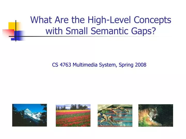 what are the high level concepts with small semantic gaps