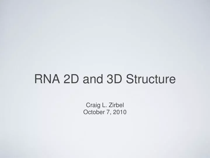 rna 2d and 3d structure