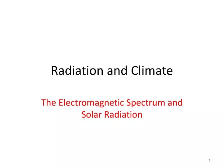 radiation and climate