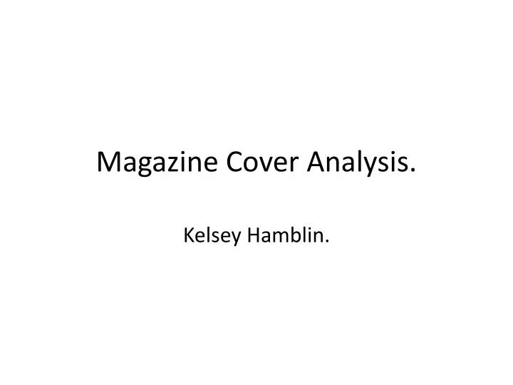 magazine cover a nalysis