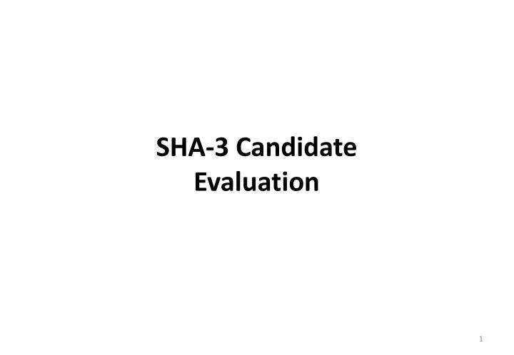 sha 3 candidate evaluation
