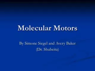 Molecular Motors