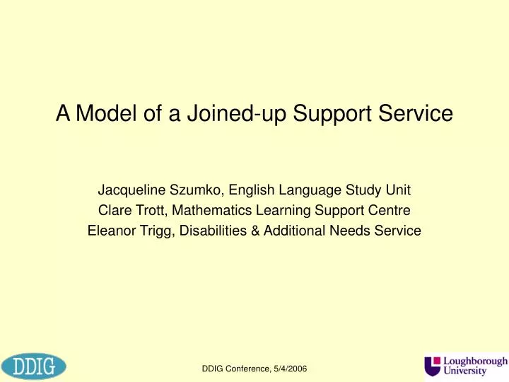 a model of a joined up support service