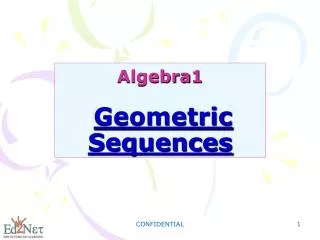 Algebra1 Geometric Sequences
