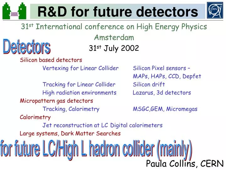 r d for future detectors
